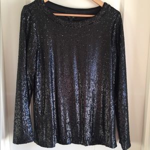 NEVER WORN Rachel Zoe long sleeve sequin top
